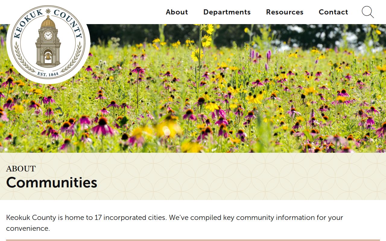 Keokuk County criminal history incorporated communities list
