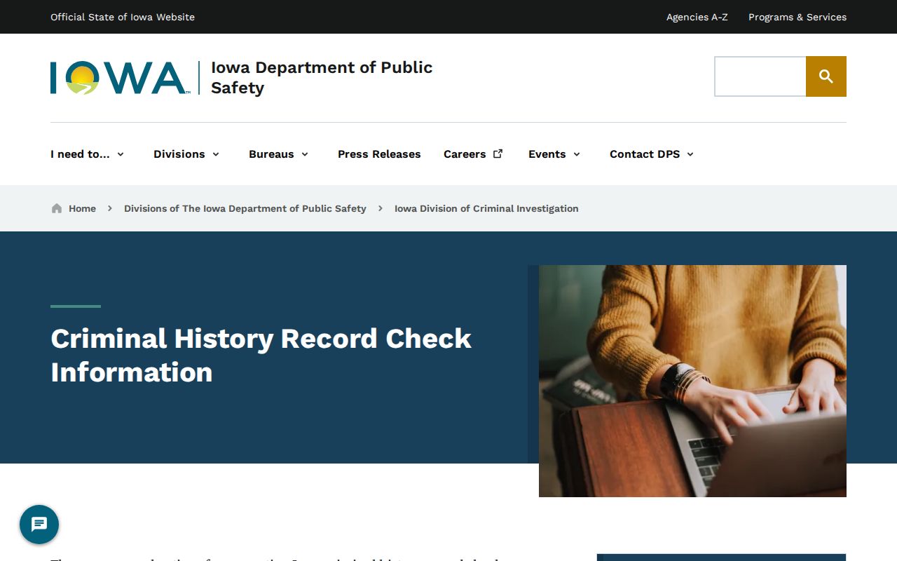Keokuk County criminal history Iowa DCI record check methods