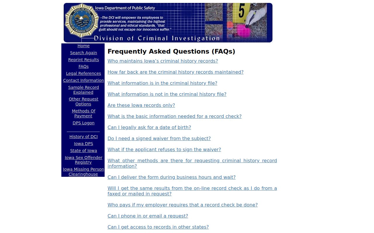 Keokuk County criminal history Iowa record check result FAQ