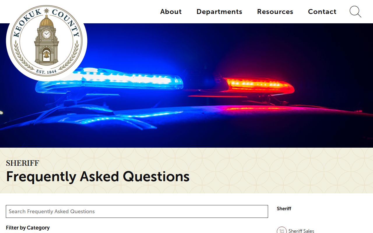 Keokuk County Sheriff arrest history operational information