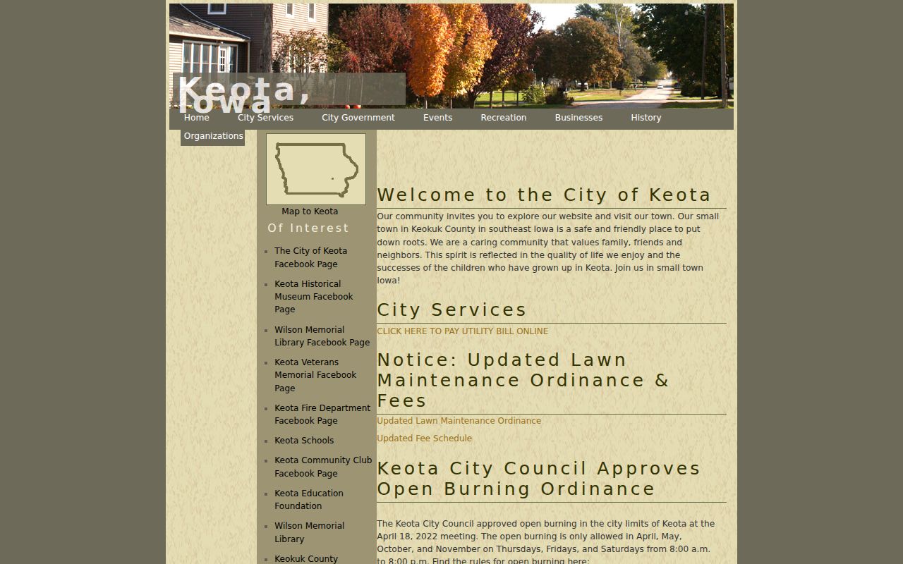 Keota criminal history official City Hall website